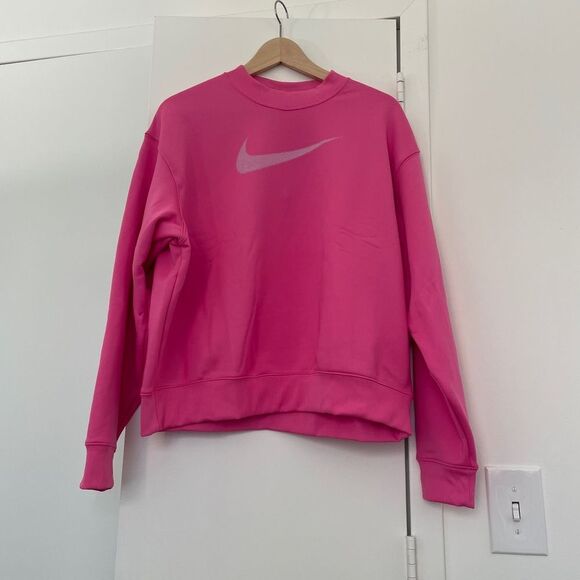 NWT Nike Oversized Thermal Fit Sweatshirt Pink Women Size M - Picture 1 of 12